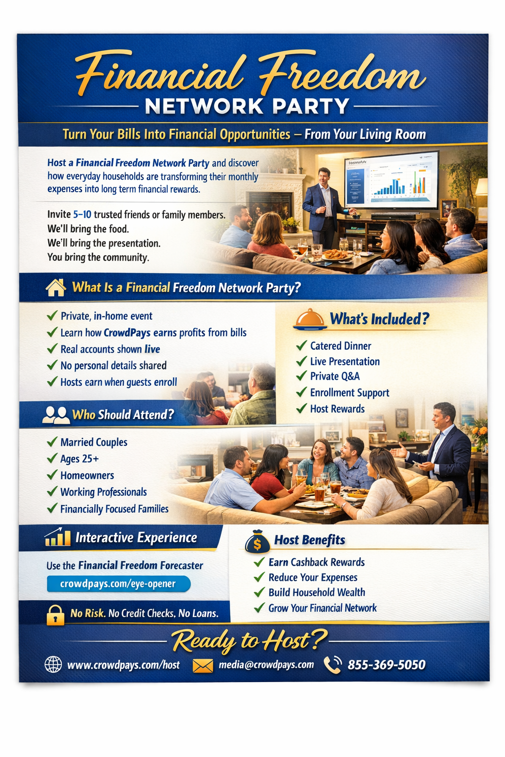 Host a Financial Freedom Network Party Flyer